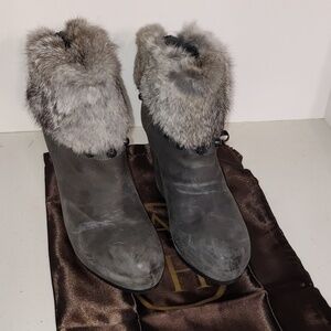 Rare ASH Rabbit top w/hammer nail accents sz European 37  Wedge booties